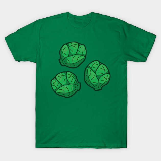 Green Brussel Sprouts T-Shirt by deancoledesign